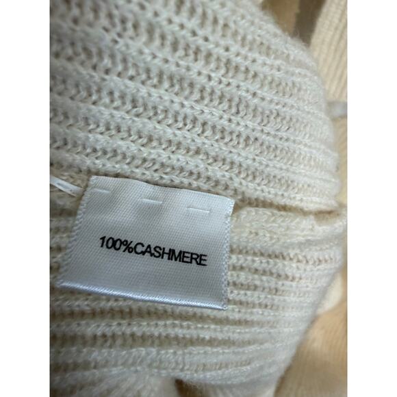 Ryan Roche Cashmere Bodysuit Rib Knit Cream Tie Open Back O/S - Picture 11 of 12